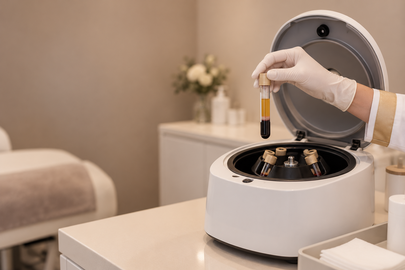 Centrifuge waarin plasma van het bloed wordt gescheiden